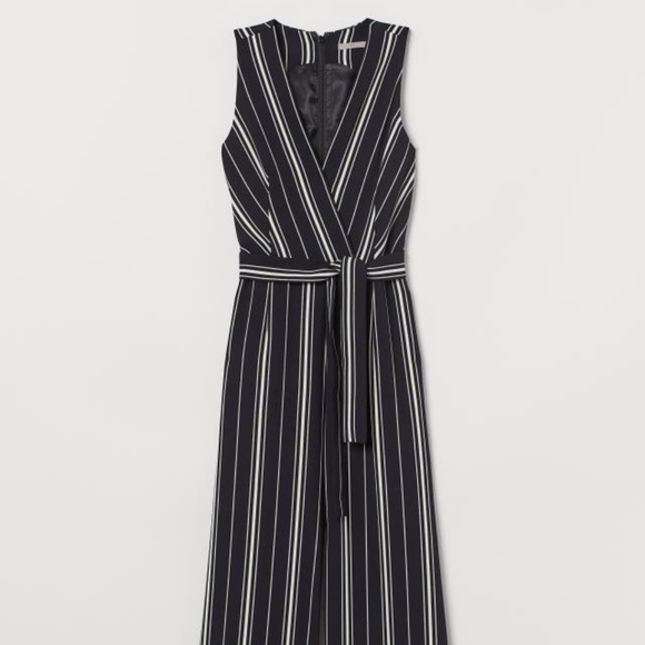 h&m black and white jumpsuit
